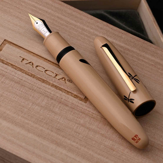 Taccia Maki-e Shadow Fountain Pen - Dragonfly & Iris (Limited Edition)