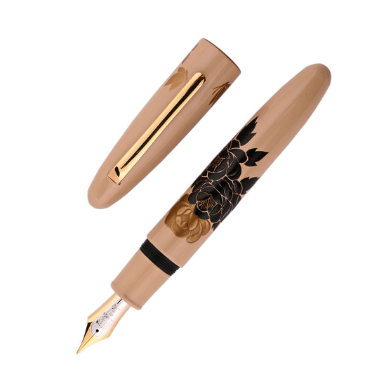 Taccia Maki-e Shadow Fountain Pen - Peony & Butterfly (Limited Edition)