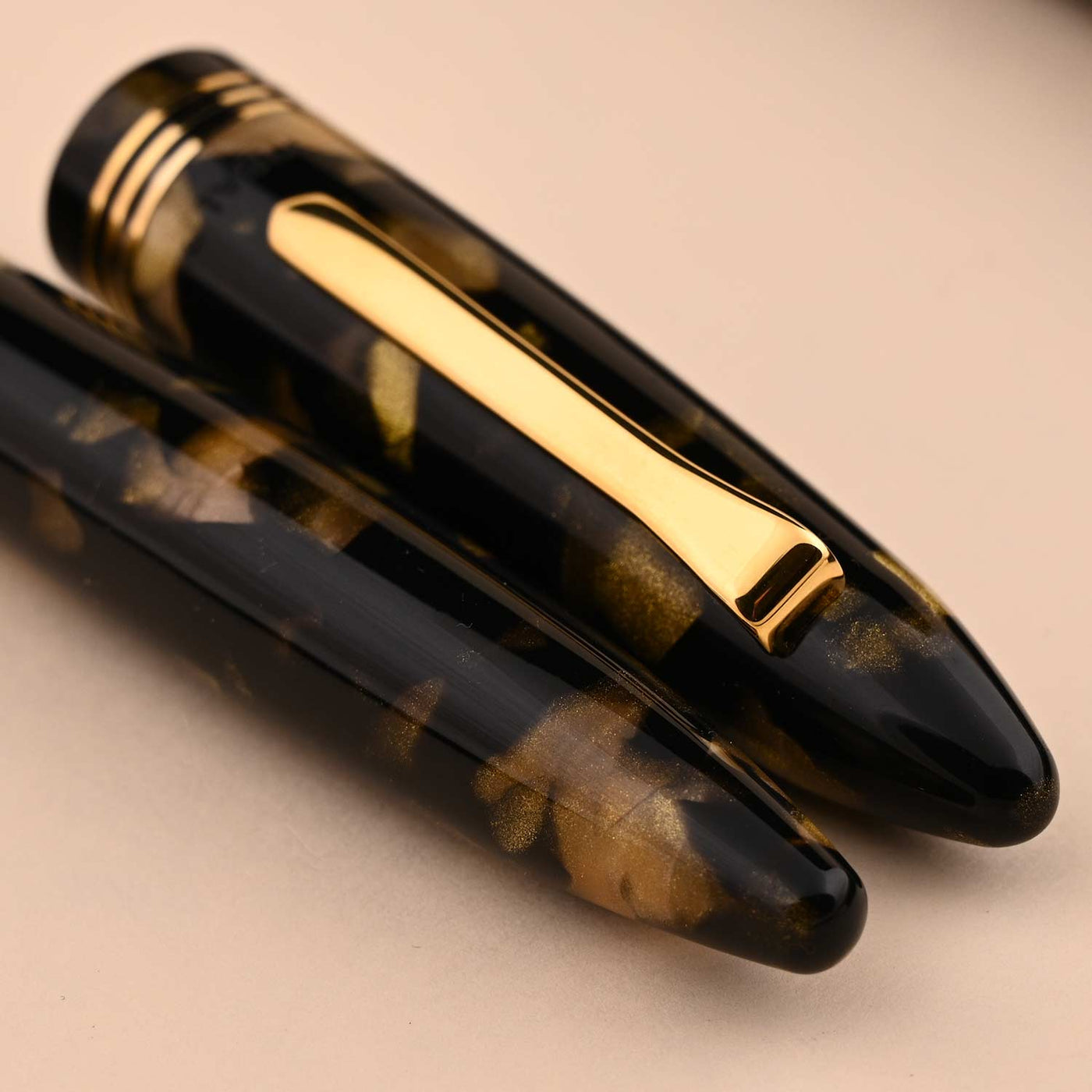 Tibaldi Bononia Fountain Pen - Black Gold GT 11