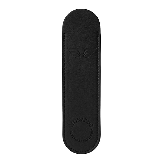 Leonardo Leather 1 Pen Sleeve - Black