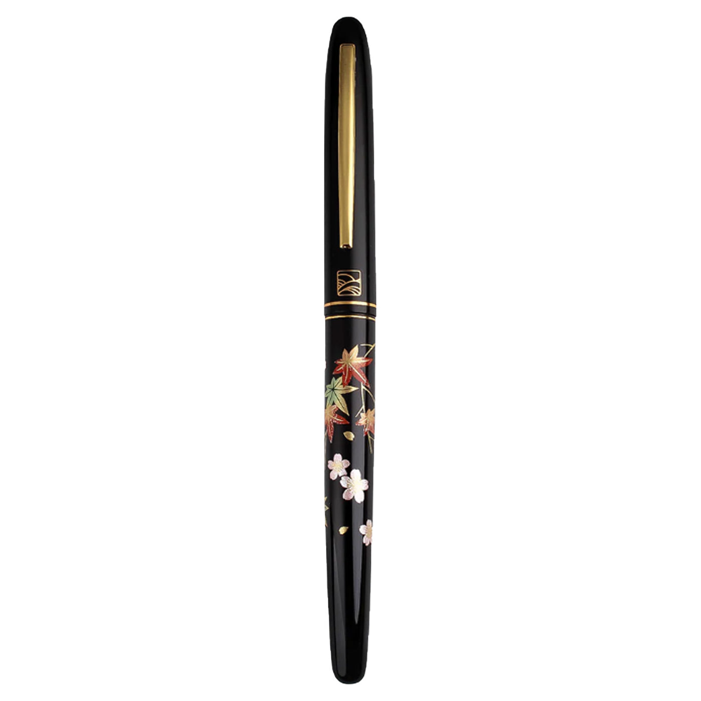 Wancher x Kuretake Kindai Maki-e Sakura Ni Kouyou Fountain Pen - Black GT