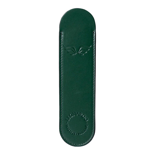 Leonardo Leather 1 Pen Sleeve - Green Forest