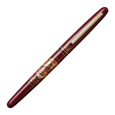 Wancher x Kuretake Kindai Maki-e Mari Senmen Fountain Pen - Red GT