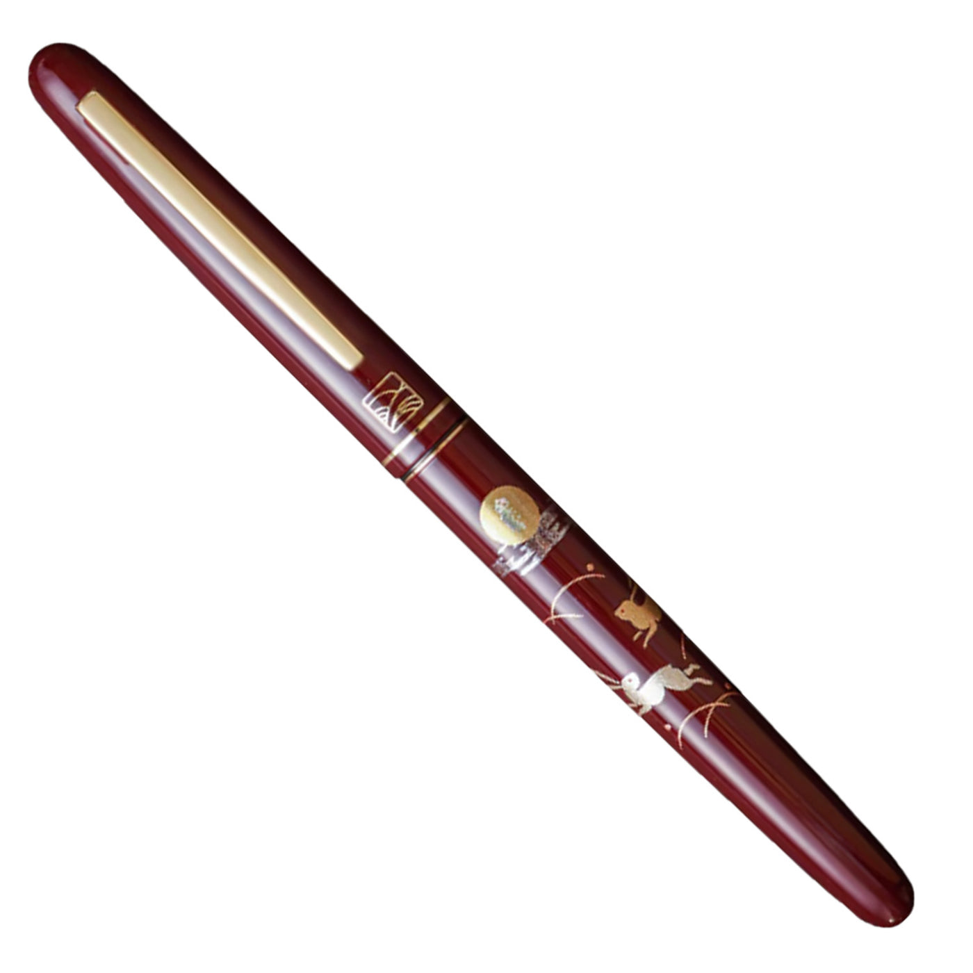 Wancher x Kuretake Kindai Maki-e Usagi Fountain Pen - Red GT