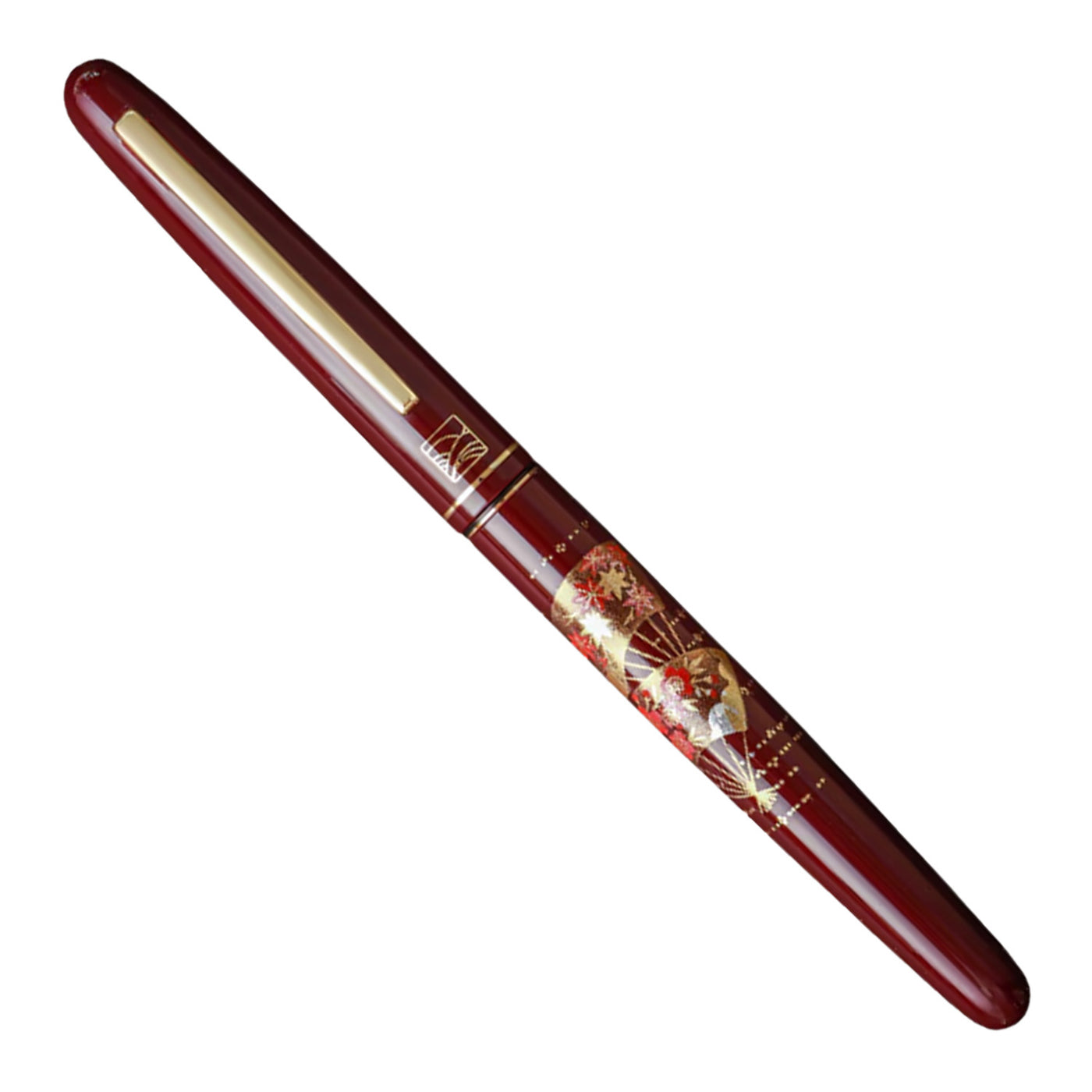 Wancher x Kuretake Kindai Maki-e Mari Senmen Fountain Pen - Red GT