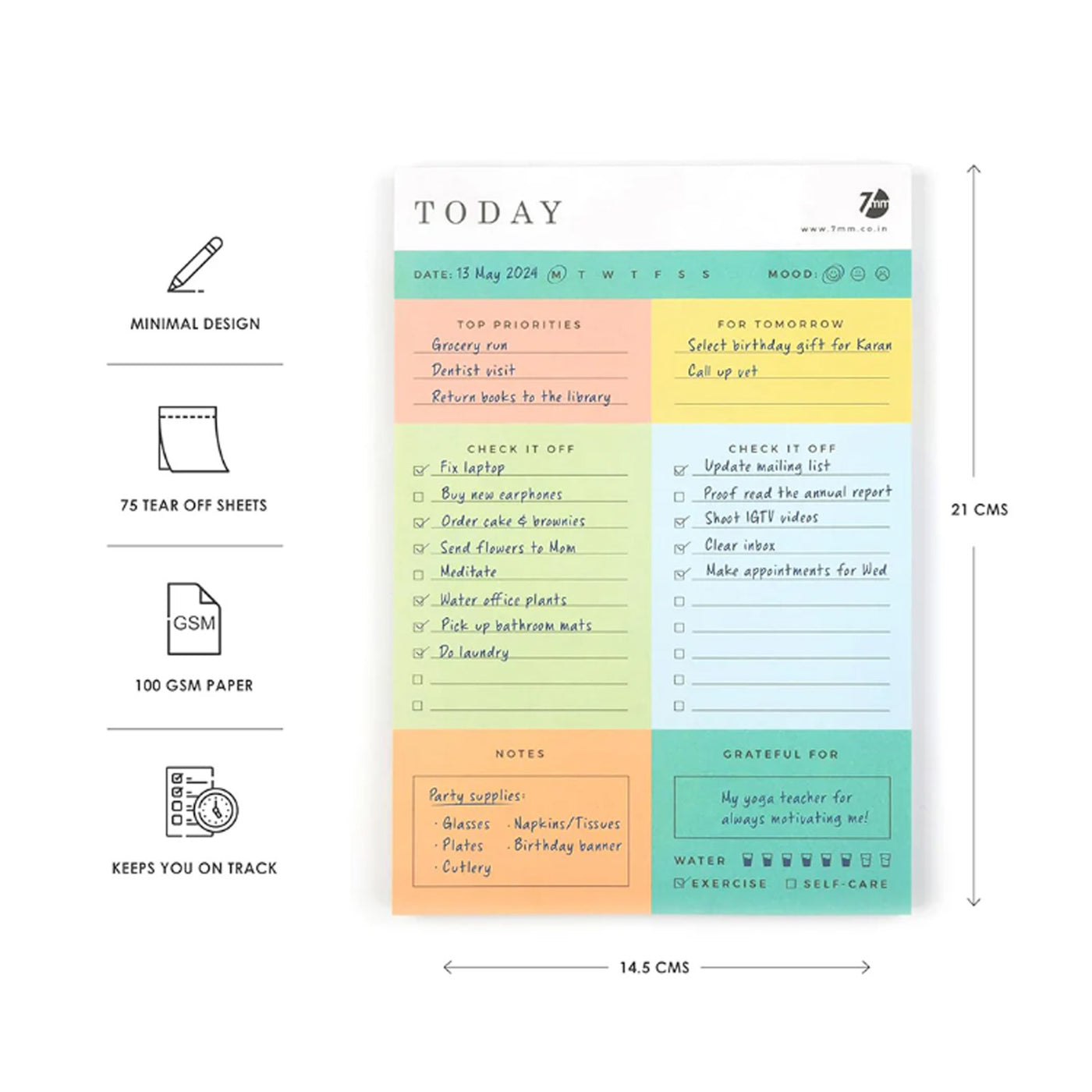 7mm Daily Colorblock Notepad - A5 1