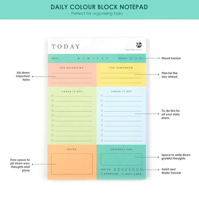 7mm Daily Colorblock Notepad - A5 2