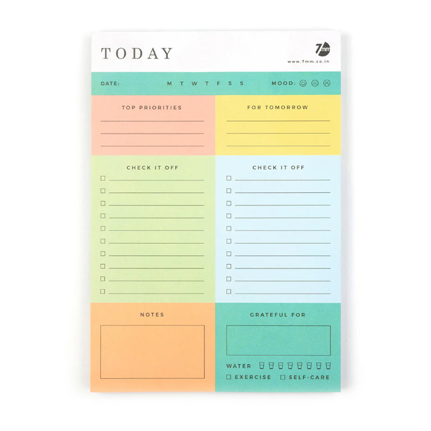 7mm Daily Colorblock Notepad - A5 5