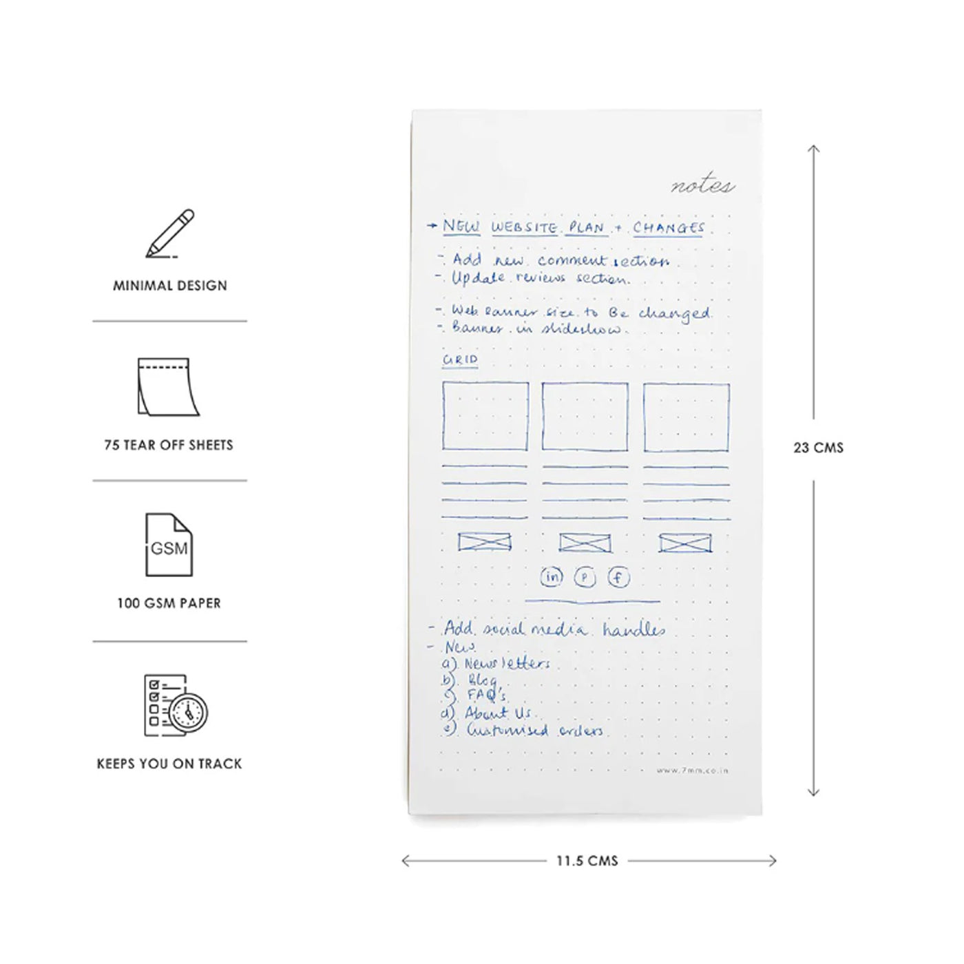 7mm Minimal Dot Grid Notepad 1