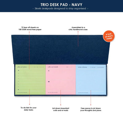 7mm Trio Deskpad - Navy 3