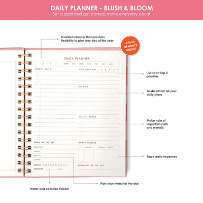 7mm Undated Daily Planner - Blush & Bloom 2