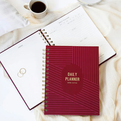 7mm Undated Daily Planner - Burgundy Boss 4