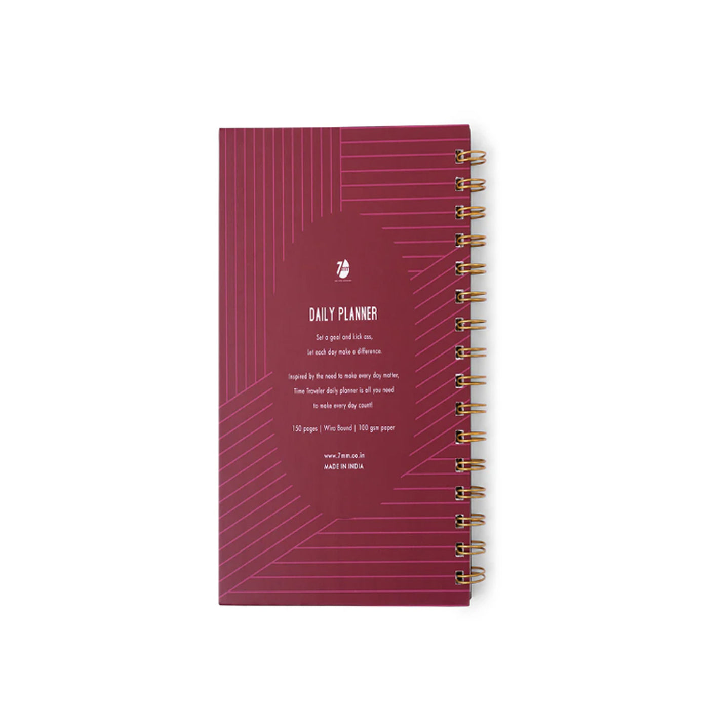 7mm Undated Daily Planner - Burgundy Boss 6