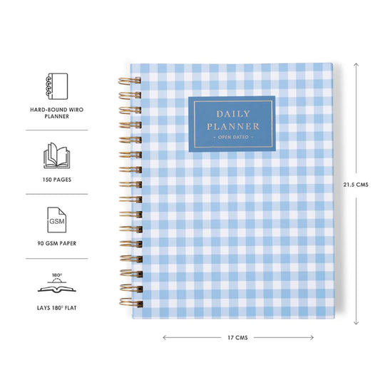 7mm Undated Daily Planner - Checkered Skies