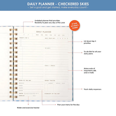 7mm Undated Daily Planner - Checkered Skies 2