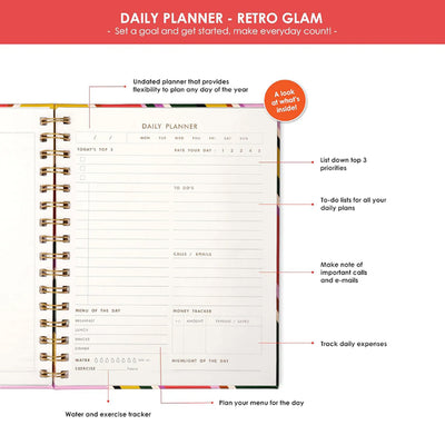 7mm Undated Daily Planner - Retro Glam 2