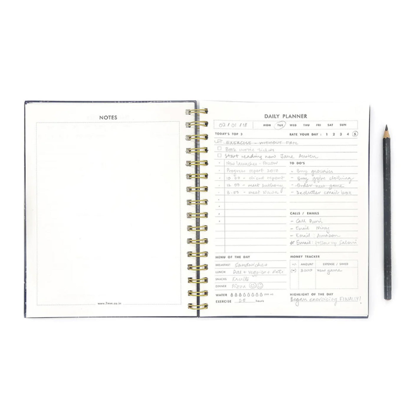 7mm Undated Daily Planner - Squares 2