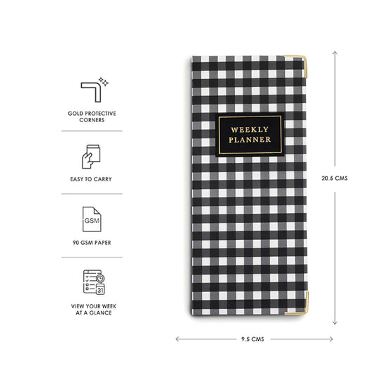 7mm Undated Weekly Planner - Checkmate