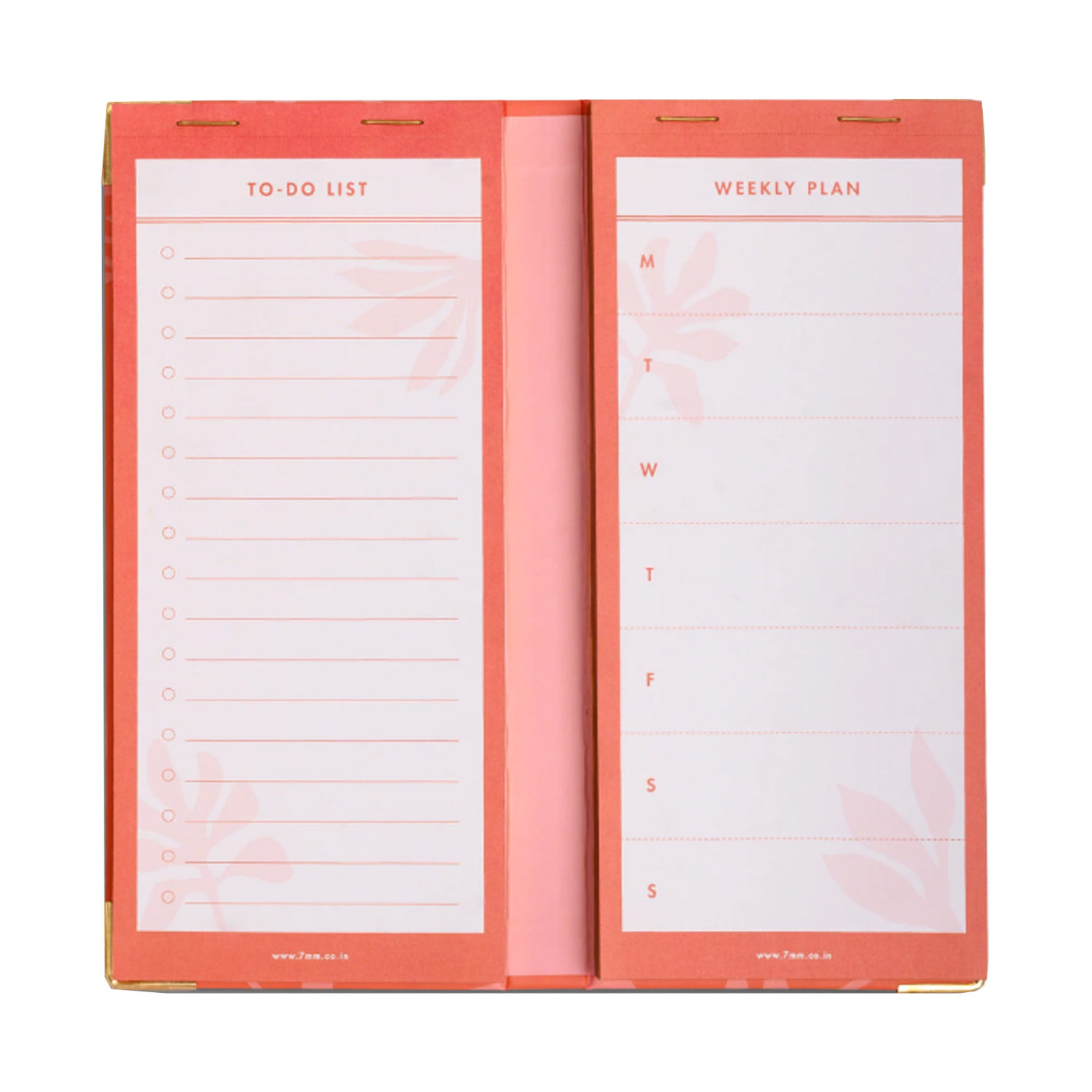 7mm Undated Weekly Planner - Coral Rush 3