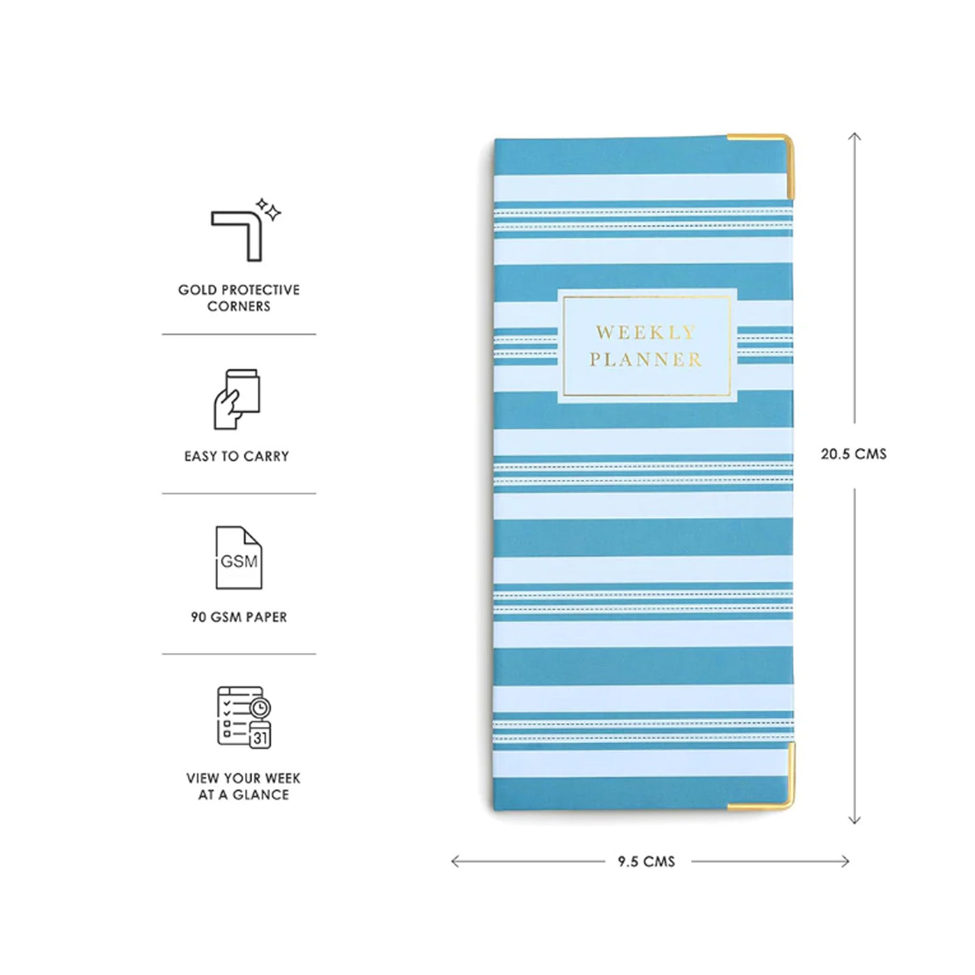 7mm Undated Weekly Planner - Monday Blues 1