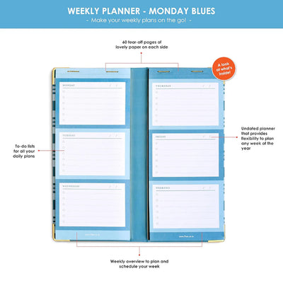 7mm Undated Weekly Planner - Monday Blues 2