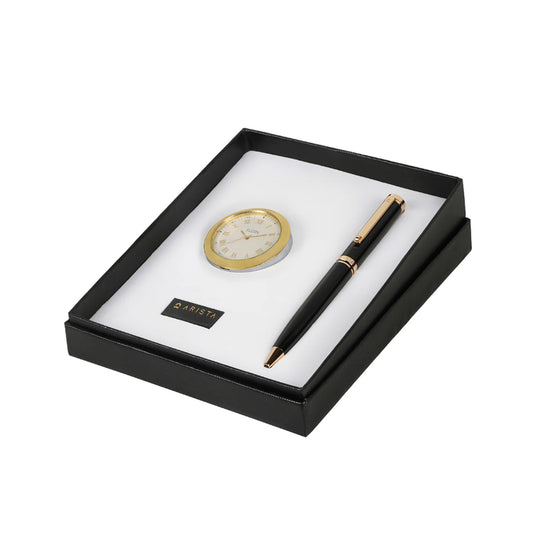 Arista Gift Set - Switch Black GT Ball Pen with Table Clock