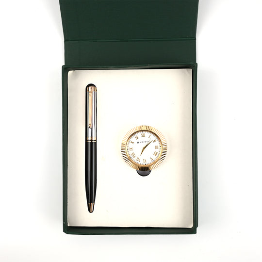 Arista Gift Set - Switch Black & Chrome GT Ball Pen with Table Clock