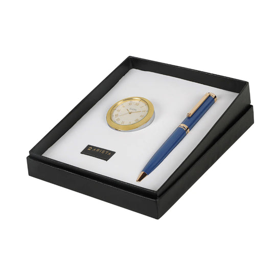 Arista Gift Set - Switch Blue GT Ball Pen with Table Clock