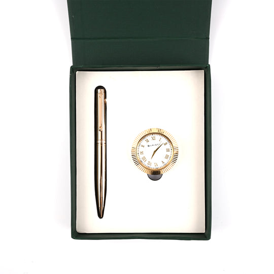 Arista Gift Set - Switch Gold GT Ball Pen with Table Clock