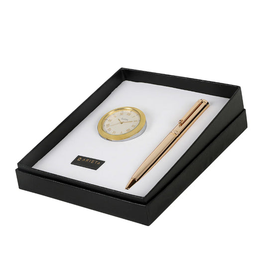 Arista Gift Set - Switch Gold GT Ball Pen with Table Clock