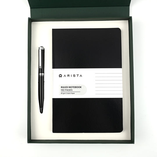 Arista Gift Set - Switch Matte Black CT Ball Pen with A5 Notebook