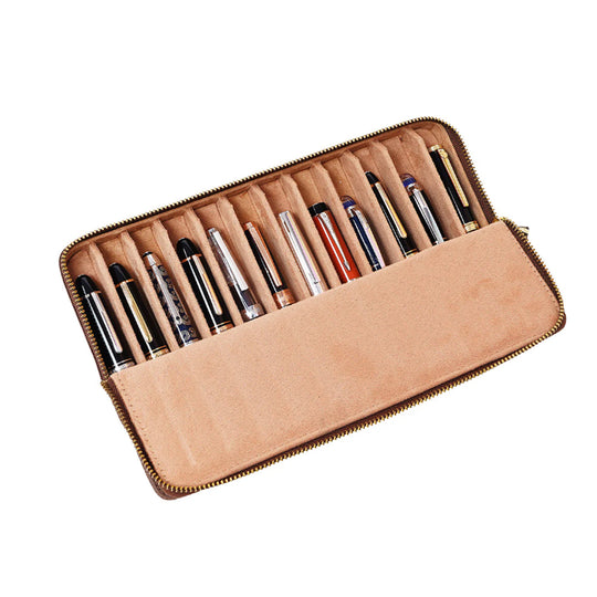 Arista Leatherite 12 Pen Holder - Brown