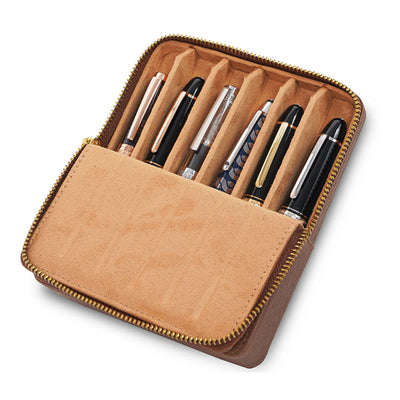 Arista Leatherite 6 Pen Holder - Brown 2