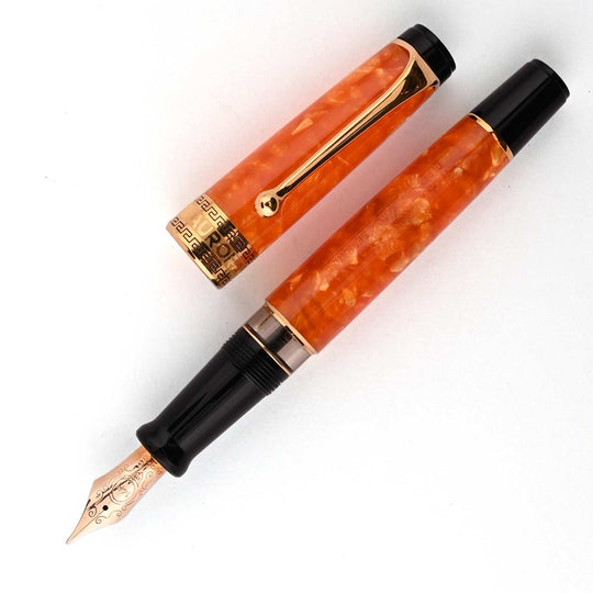 Aurora Optima Auroloide Fountain Pen - Orange GT