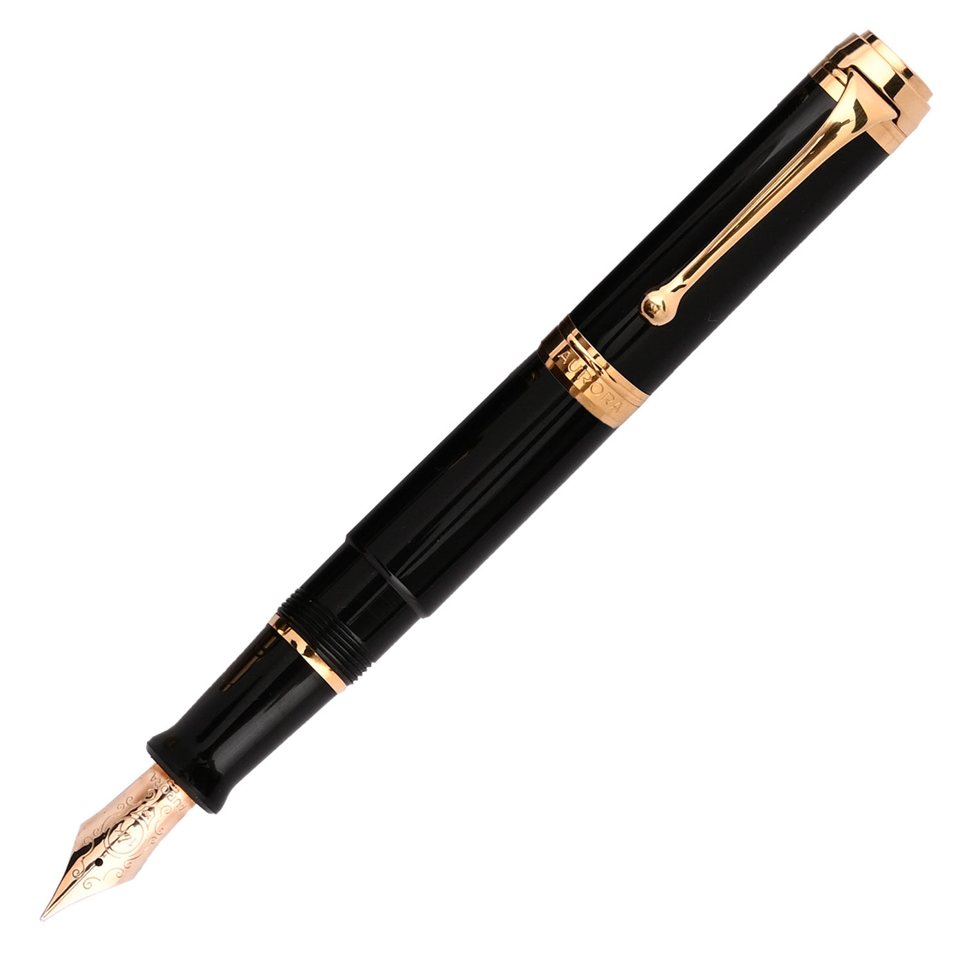 Aurora Talentum Resin Fountain Pen - Black GT 1