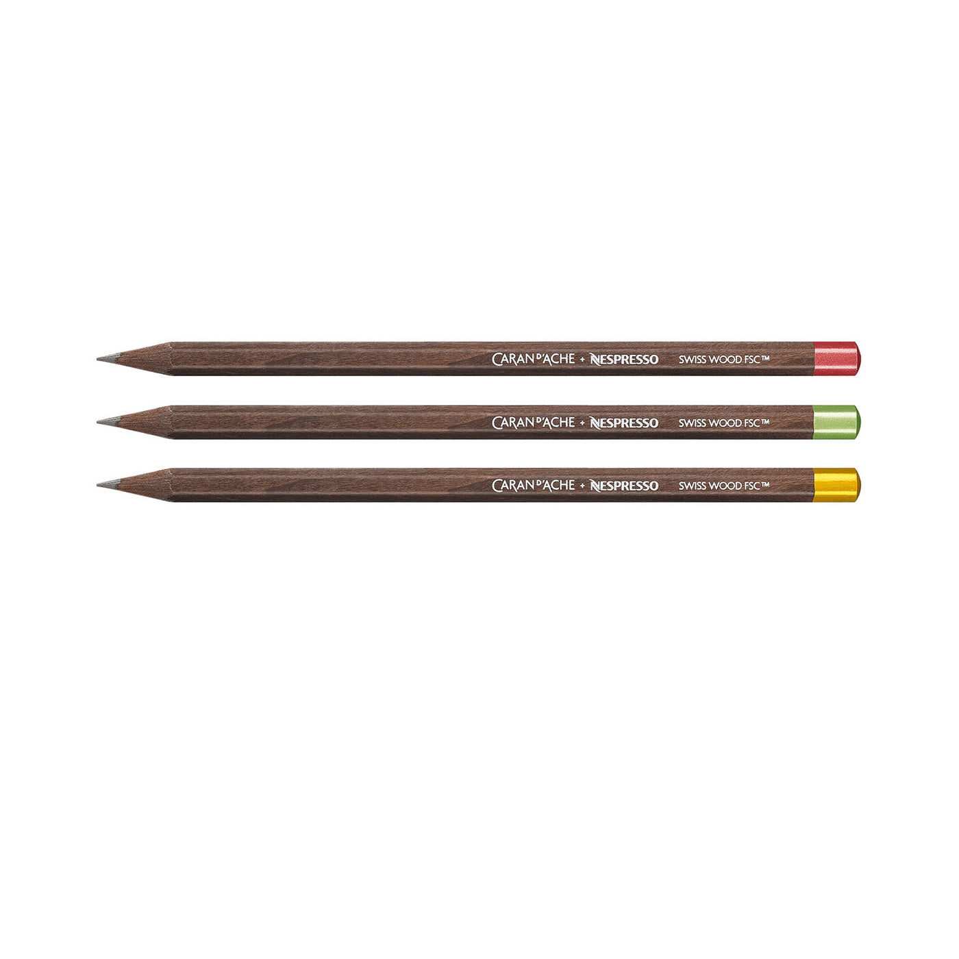 Caran d'Ache Set of 3 Nespresso 4th Edition Swiss Wood Limited Edition Pencil 2