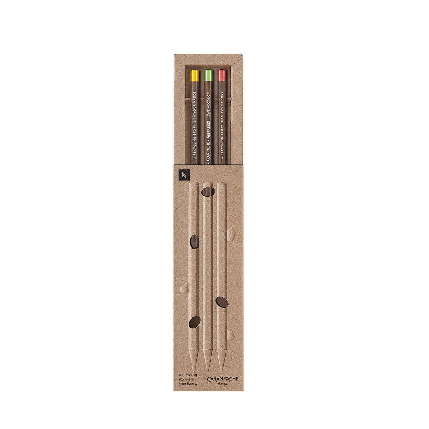 Caran d'Ache Set of 3 Nespresso 4th Edition Swiss Wood Limited Edition Pencil 5