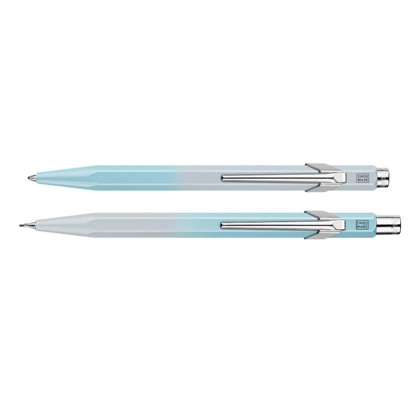 Caran d'Ache 849 Gift Set of Ball Pen & 0.5mm Pencil - Blue Lagoon (Special Edition) 2