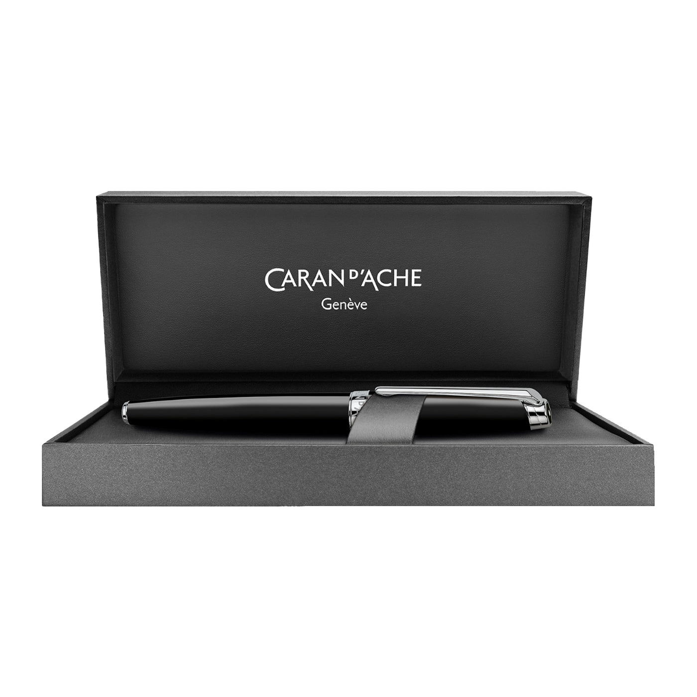 Caran d'Ache Leman Fountain Pen - Ebony Black CT