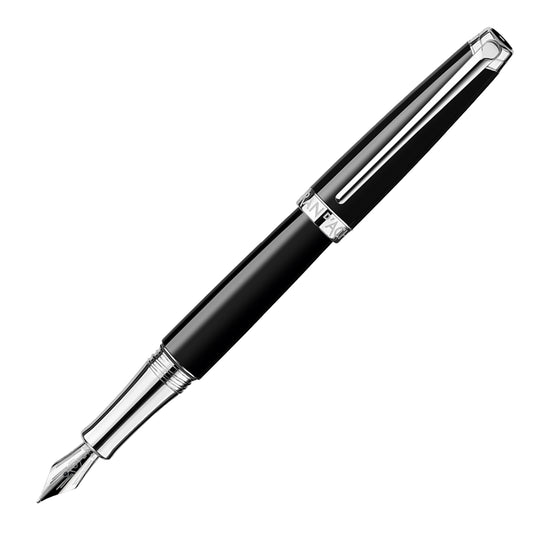 Caran d'Ache Leman Fountain Pen - Ebony Black CT