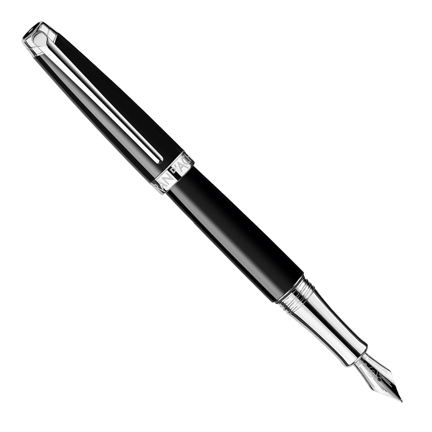 Caran d'Ache Leman Fountain Pen - Ebony Black CT