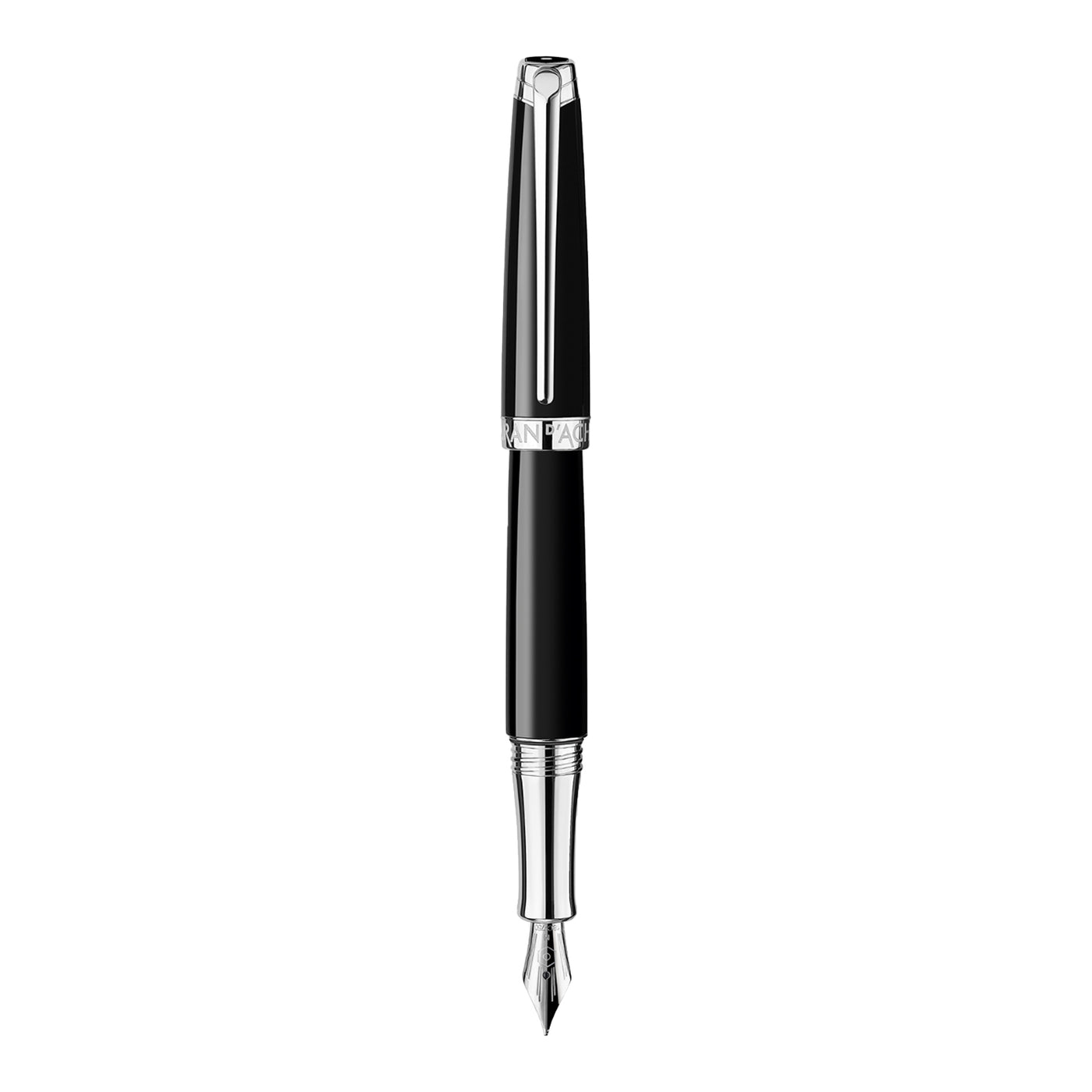 Caran d'Ache Leman Fountain Pen - Ebony Black CT