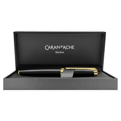 Caran d'Ache Leman Fountain Pen - Ebony Black GT