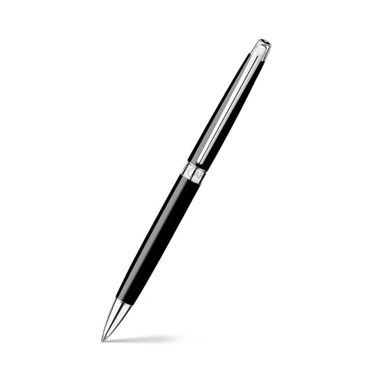 Caran d'Ache Leman Slim Ball Pen - Ebony Black CT