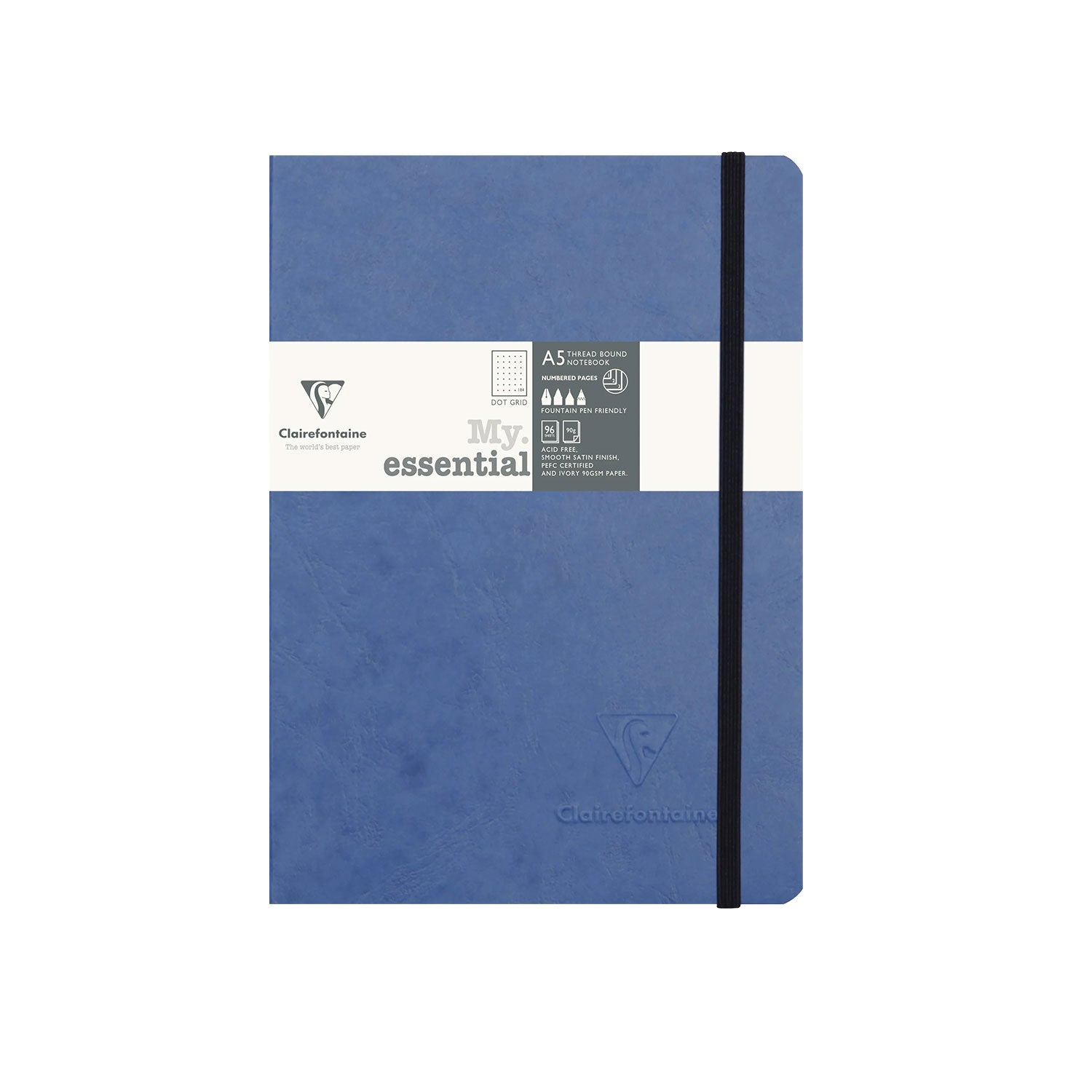 Thread Bound Notebook Clairefontaine My Essential Blue Threadbound Notebook - A5, Dotted – Makoba
