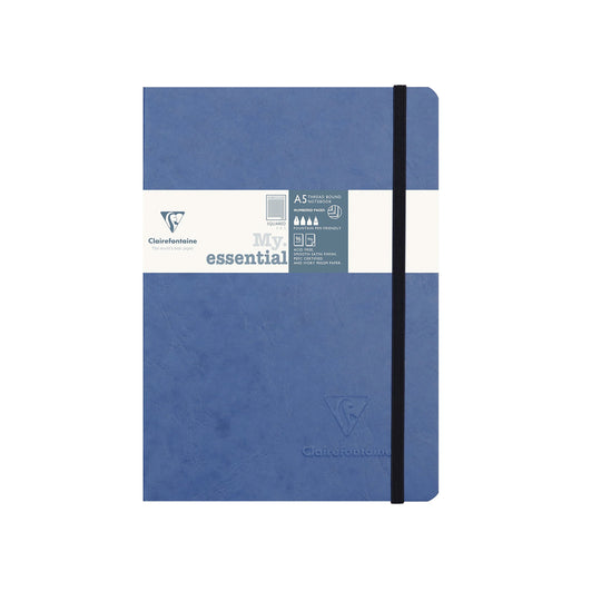 Clairefontaine My Essential Blue Threadbound Notebook - A5, Squared