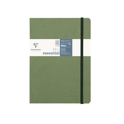 Clairefontaine My Essential Green Threadbound Notebook - A5 Squared 1