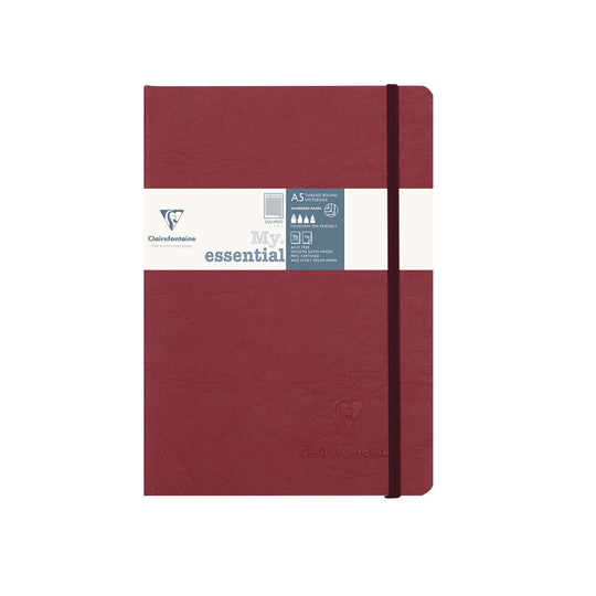 Clairefontaine My Essential Red Threadbound Notebook - A5, Squared