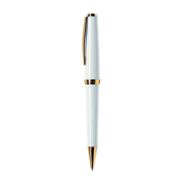 Cleo Skribent Classic Ball Pen, White / Gold Trim 3