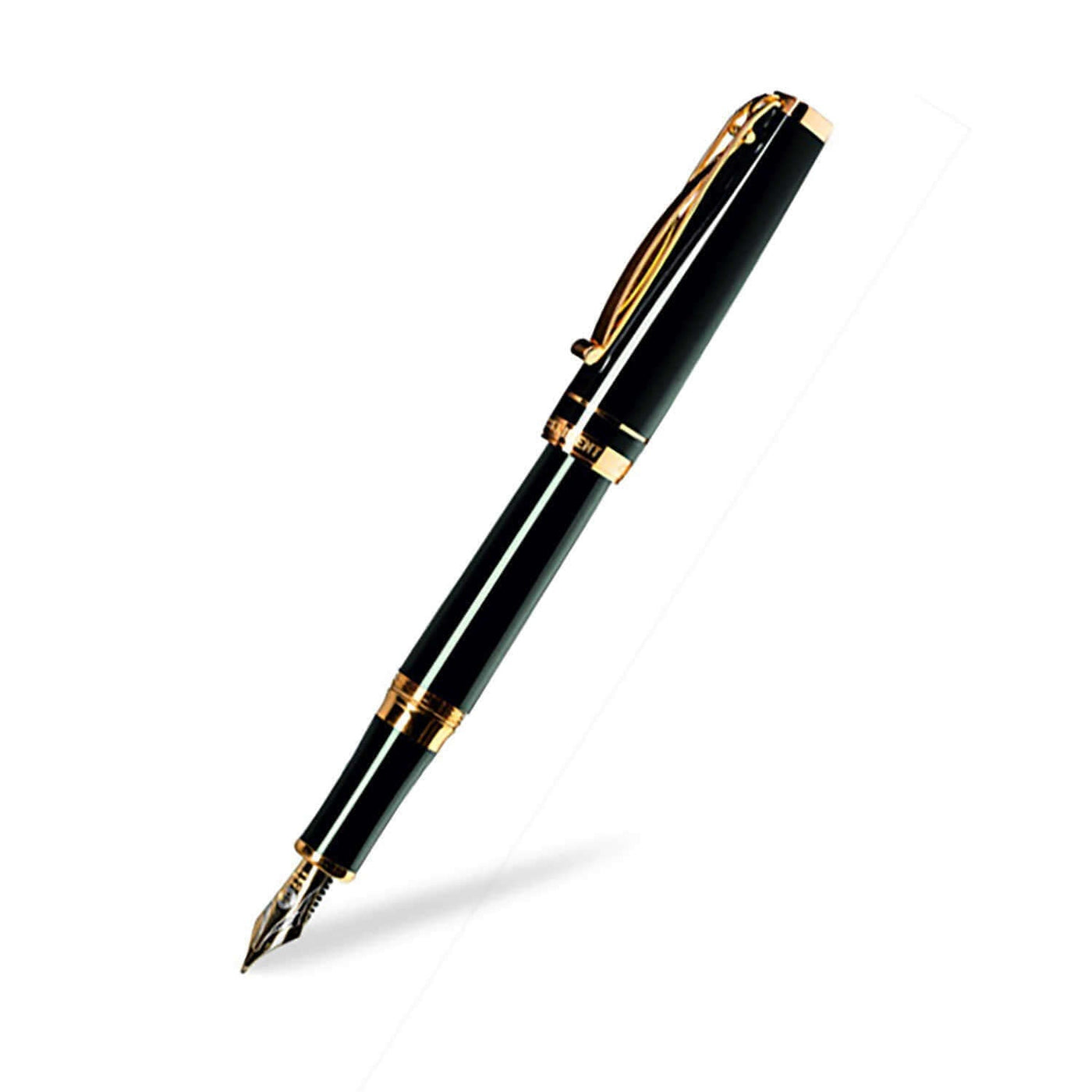 Cleo Skribent Gold Fountain Pen, Black  - 18K Gold Nib 1
